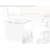 L-shaped glass desk Floby