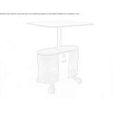 Birch desk with height adjustment and wheels Sassetta