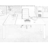 L-shaped sectional executive desk made of tempered glass Inuvik