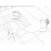 L-shaped office desk made of melamine-coated chipboard Ghelinta