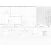 Wooden sectional desk with cable management Lobith