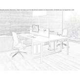 Rectangular desk with many shelves Ghelinta