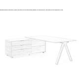 Rectangular desk in wooden veneer with shelves Pomona