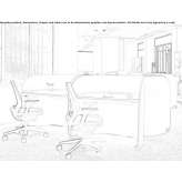 Office desk with sound-absorbing screens on wheels Boca