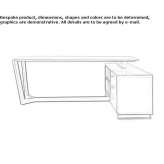 L-shaped wooden office desk with drawers Nechi