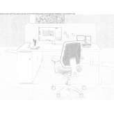 Reusable wooden office desk with sound-absorbing screens Niguella