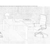 L-shaped sectional executive desk made of melamine-coated chipboard Cizre