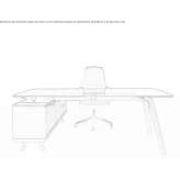 Glass executive desk with shelves Fondi