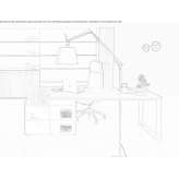 Sectional desk in melamine and metal Moulki