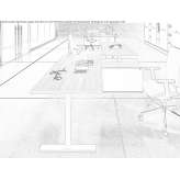 L-shaped wooden work desk Cubarral