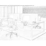 Multi-station desk with sound-absorbing screens Goerzig