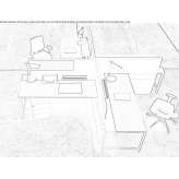 Sectional desk with desk screens Suvarli