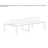 Rectangular wooden office desk with desk screens Alsleben