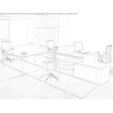 Work desk with desk screens and shelves Goerzig