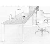 Sectional desk in extruded aluminum and melamine Yamanto