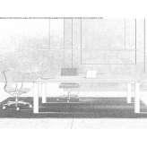 Rectangular desk with cable management system Mirsid