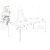 Office desk with wooden veneer Alberic