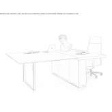 Glass executive desk with cable management system Sori