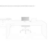 Rectangular executive desk with cable management system Thayngen
