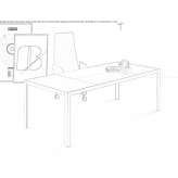 Leather desk, leather Alberic