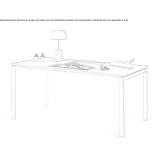 Rectangular desk with cable management system Yara