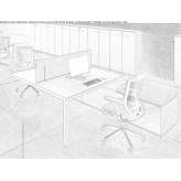 Metal work desk with sound-absorbing screens Eagle