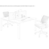 Sectional desk with sound-absorbing screens Adwolf