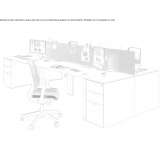 Multifunctional sectional desk with shelves Adwolf