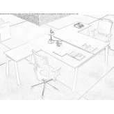 L-shaped wooden work desk Goerzig
