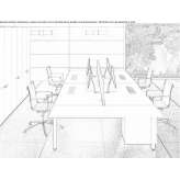 Wooden office desk with cable management Lobith