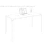Rectangular workstation desk with cable management system Tulghes