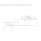 Multi-workstation desk with cable management Celaliye