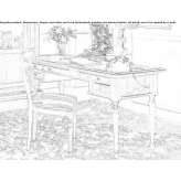 Rectangular solid wood desk with drawers Koeniz
