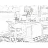 Rectangular solid wood desk with drawers Colditz