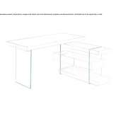 Desk with drawers made of wood and glass Portage