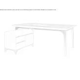 Rectangular walnut desk with drawers Oresje