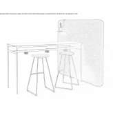 Rectangular desk with sound-absorbing screens Vervins