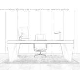 Executive desk made of steel and wood with drawers Padina