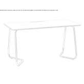 Work desk made of birch laminate and chrome-plated steel Leisnig
