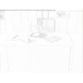 L-shaped wooden desk Aubigny