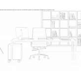 Rectangular desk with wooden veneer Acandi