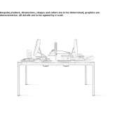Rectangular multifunctional desk with cable management system Domony