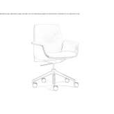 Swivel leather office chair with 5-star base and armrests Reingers