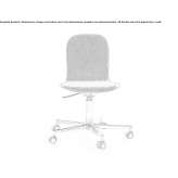 Height-adjustable fabric office chair on wheels Huaro
