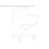 Office chair in tanned leather with low backrest and wheels Angrogna