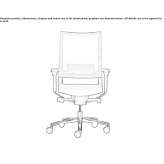 Swivel office chair with mesh and armrests Sando