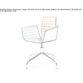 Leather chair with height adjustment and 4-star base Otos