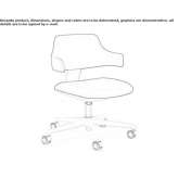 Fabric office chair on wheels with armrests and 5-arm base Turuachi