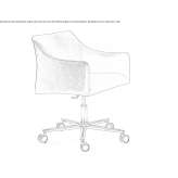 Leather armchair with 5-star base and wheels Tonala