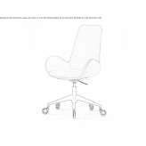Height adjustable fabric swivel office chair with 5-arm base Cancuc